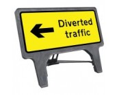 Diverted Traffic Left Q Sign